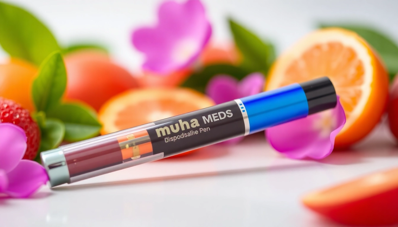 Showcase the Muha Meds 2g disposable vape pen highlighting its stylish design and premium packaging.