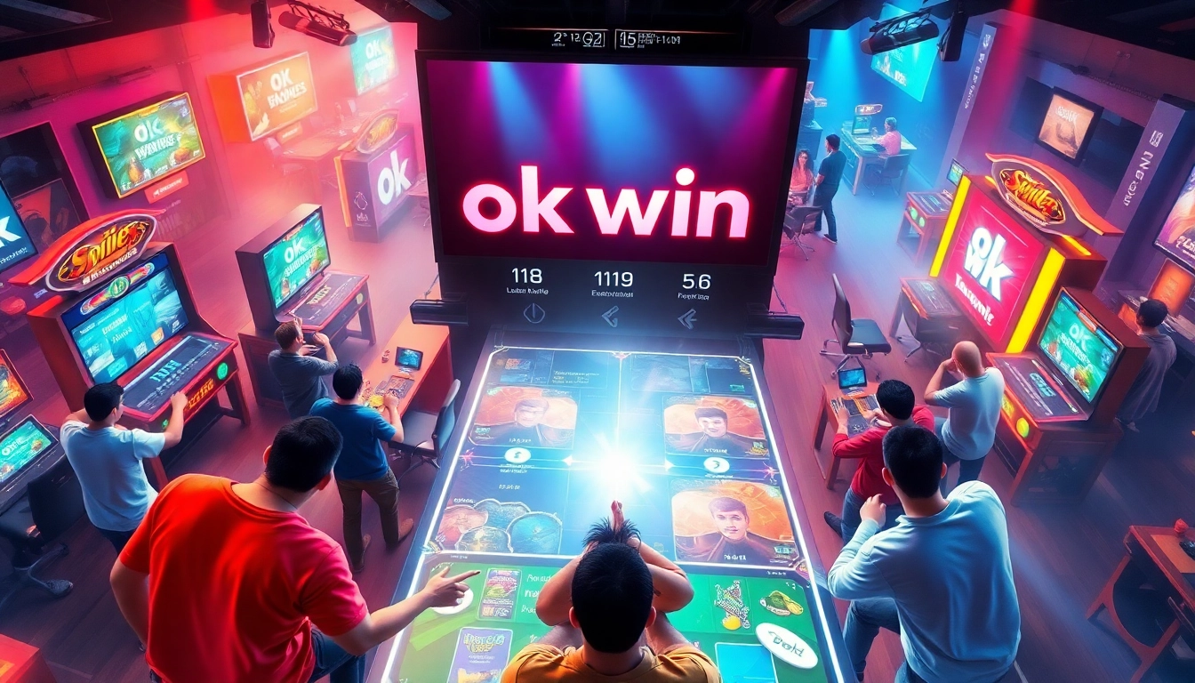 Engage in an exhilarating match with ok win showcased in an electrifying gaming environment.