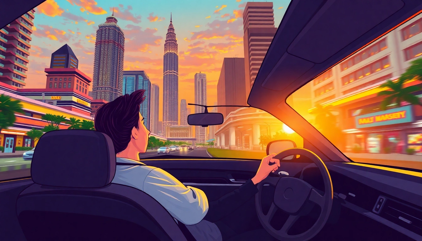 Enjoy a cheap car rental with driver Kuala Lumpur while exploring the vibrant city and its beautiful sunset.