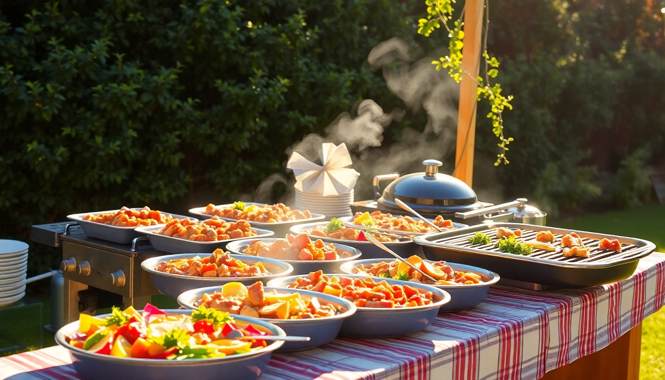 Delicious offerings from a Caterer für Grillbuffet und BBQ in Berlin, showcasing fresh grilled meats and vibrant side dishes.