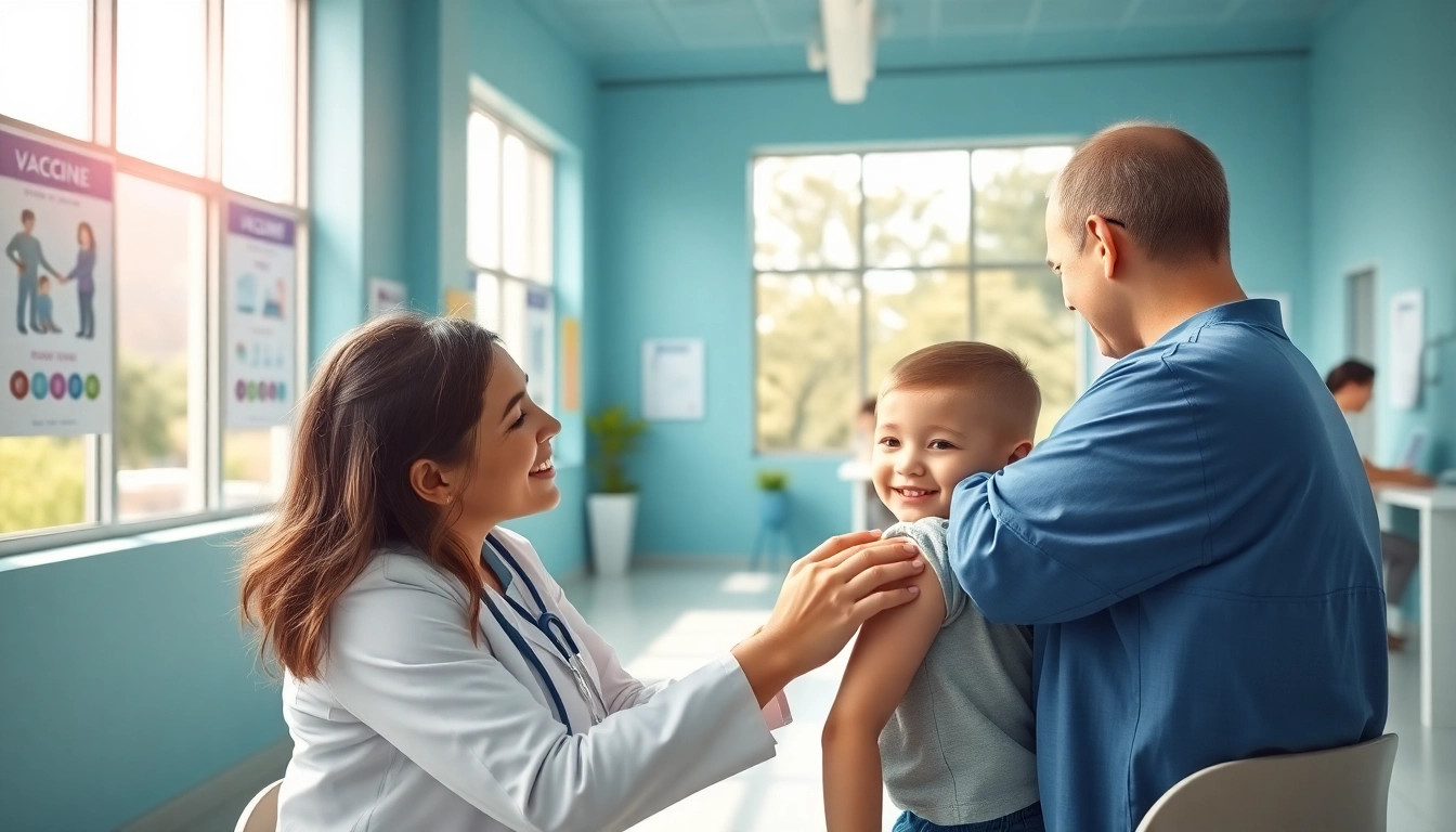 Children receiving vaccines at a professional Vaccine Clinic in a welcoming environment.