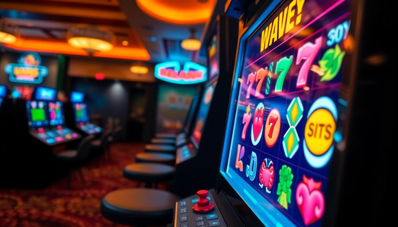 Engage with the exciting slot machine featuring vibrant symbols and colorful designs.