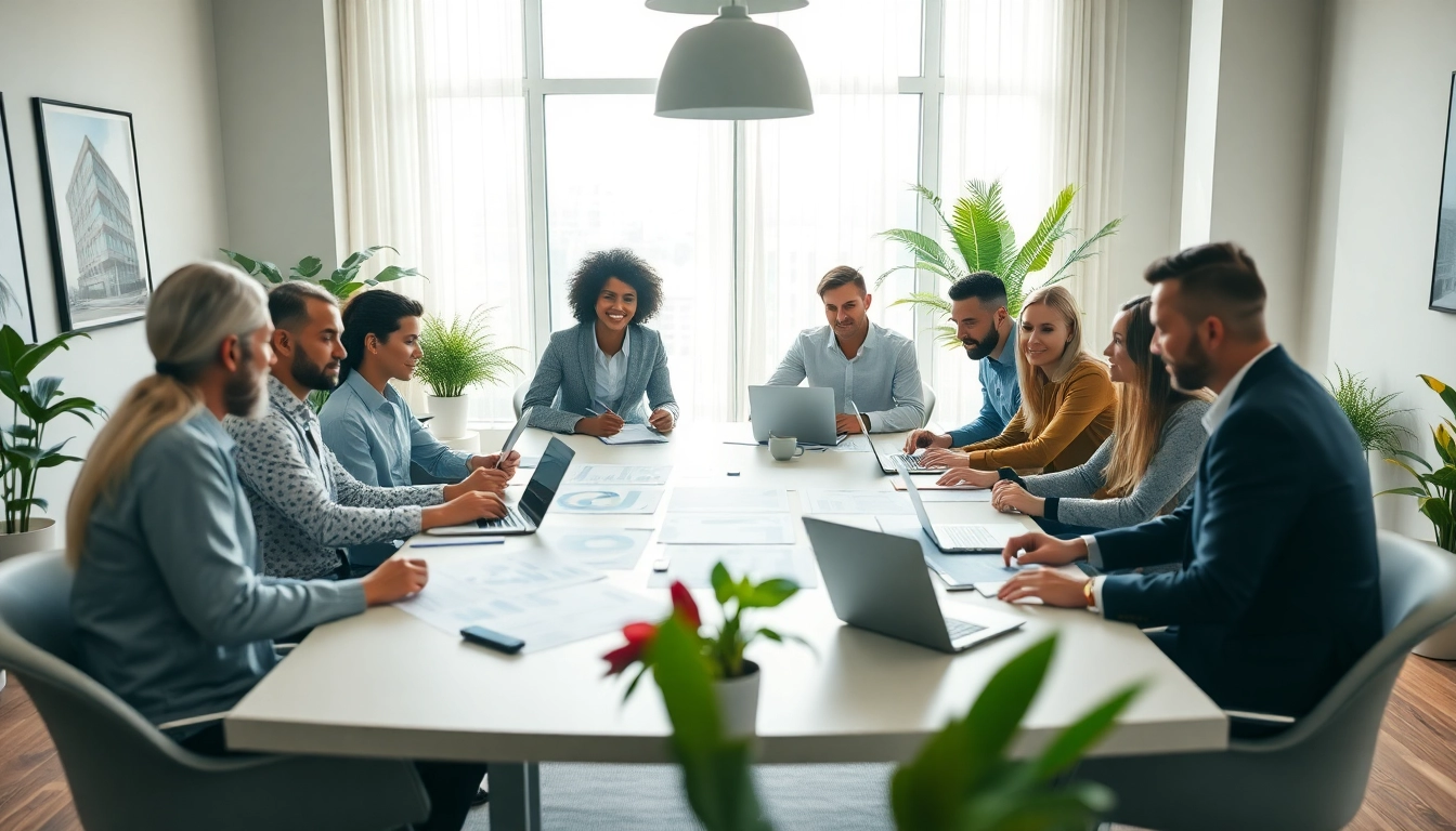 Manage rental property management effectively with a dynamic team collaborating in a modern office.
