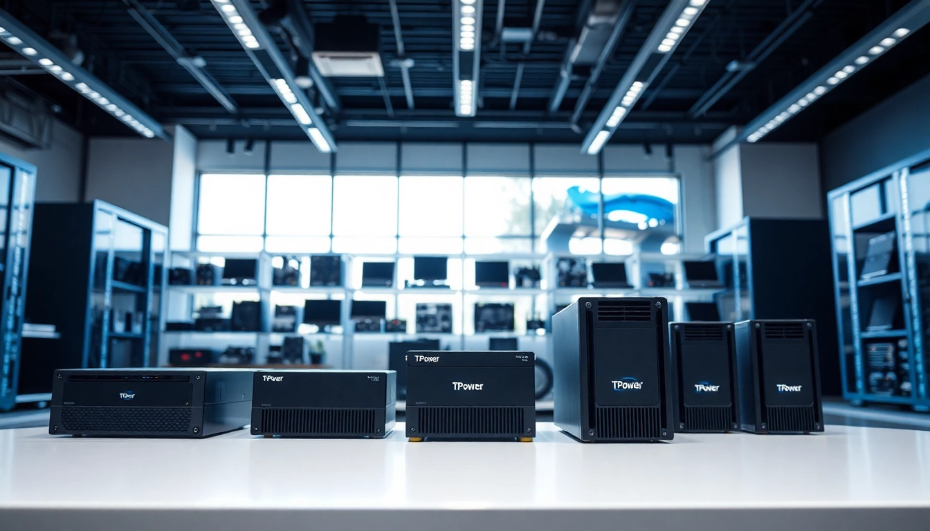 Showcasing TPower power supplies in a modern electronics store environment with inviting lighting.