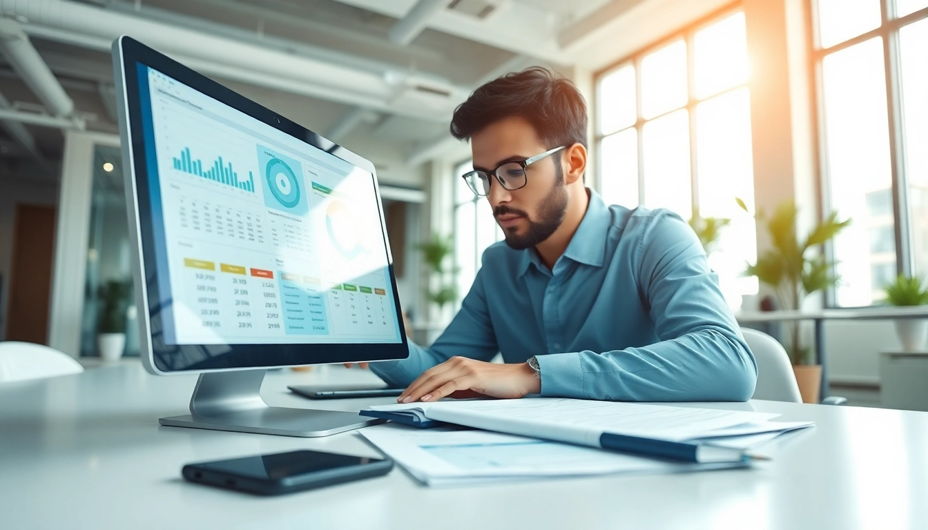 Streamline your finances with accounts receivable automation software in a modern office.