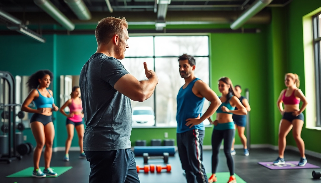 Weight loss personal trainer Jersey City motivating clients during an intense workout session.