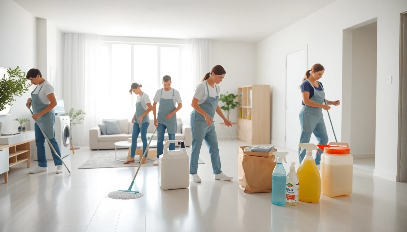 Efficient move out cleaning in Camarillo with a professional cleaning team in action.