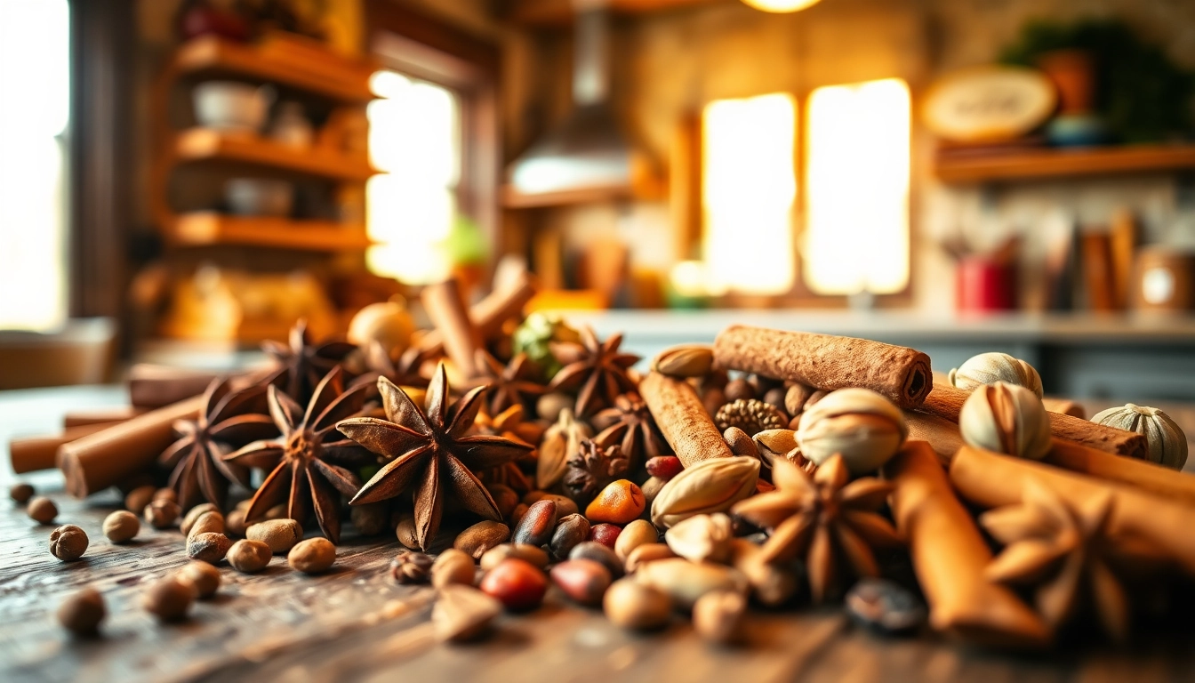 Explore an array of Whole Spices, showcasing their vibrant colors and textures on a rustic table.