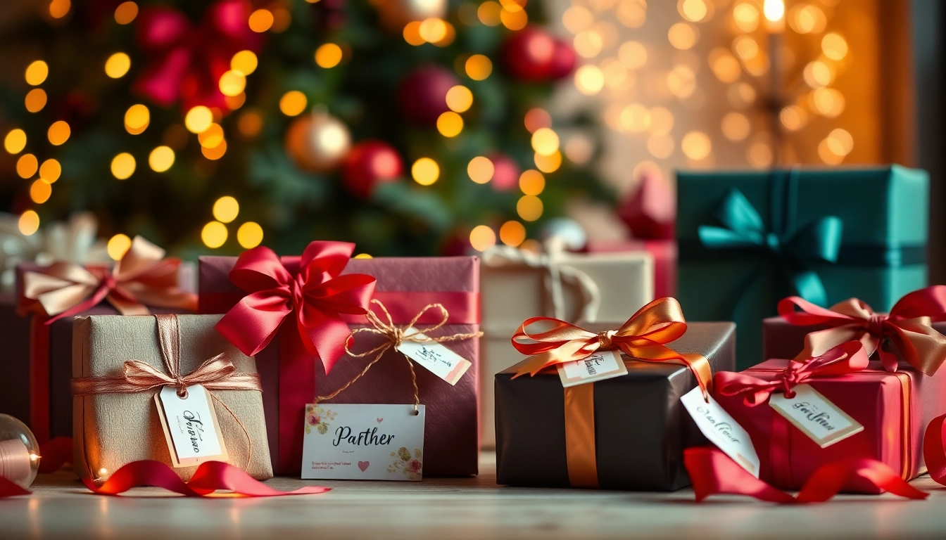 Partner Geschenke sorgfältig verpackt für besondere Anlässe in festlicher Umgebung.