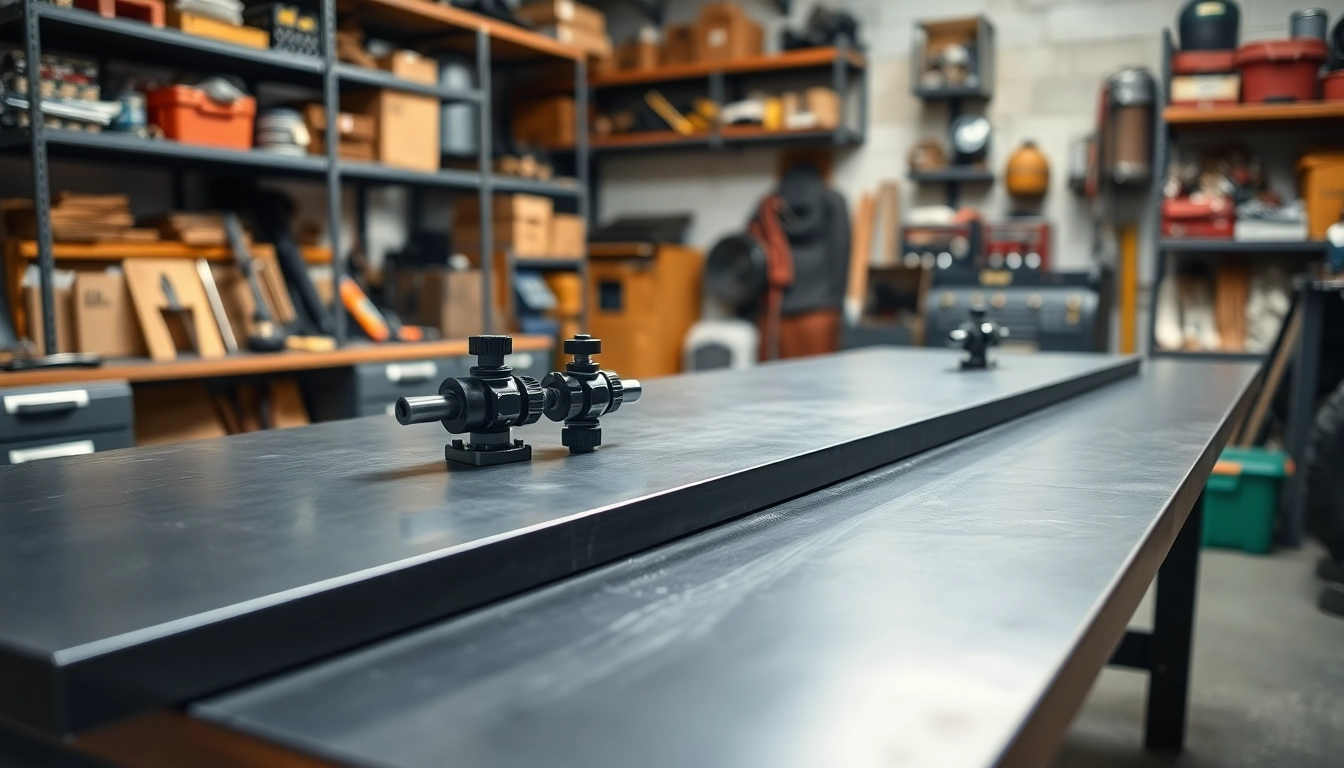 Showcasing a professional welding table in a bright workshop environment.