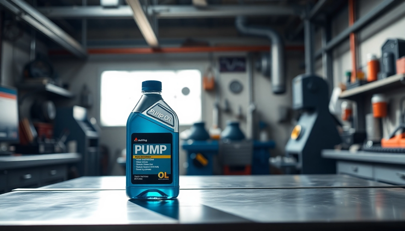 Pump Oil bottle promoting superior lubrication for industrial machinery in a workshop setting.