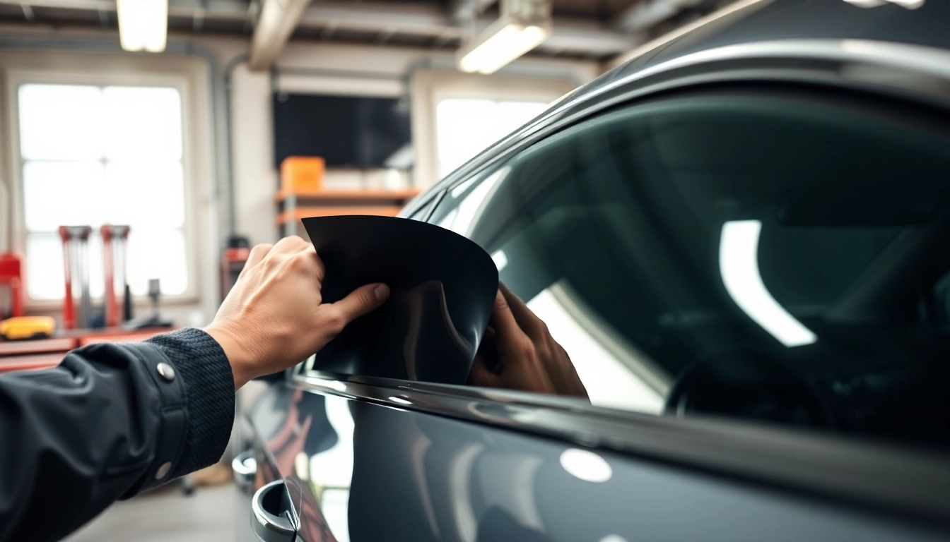 Tint installation by expert showcasing car tint near me for quality service.