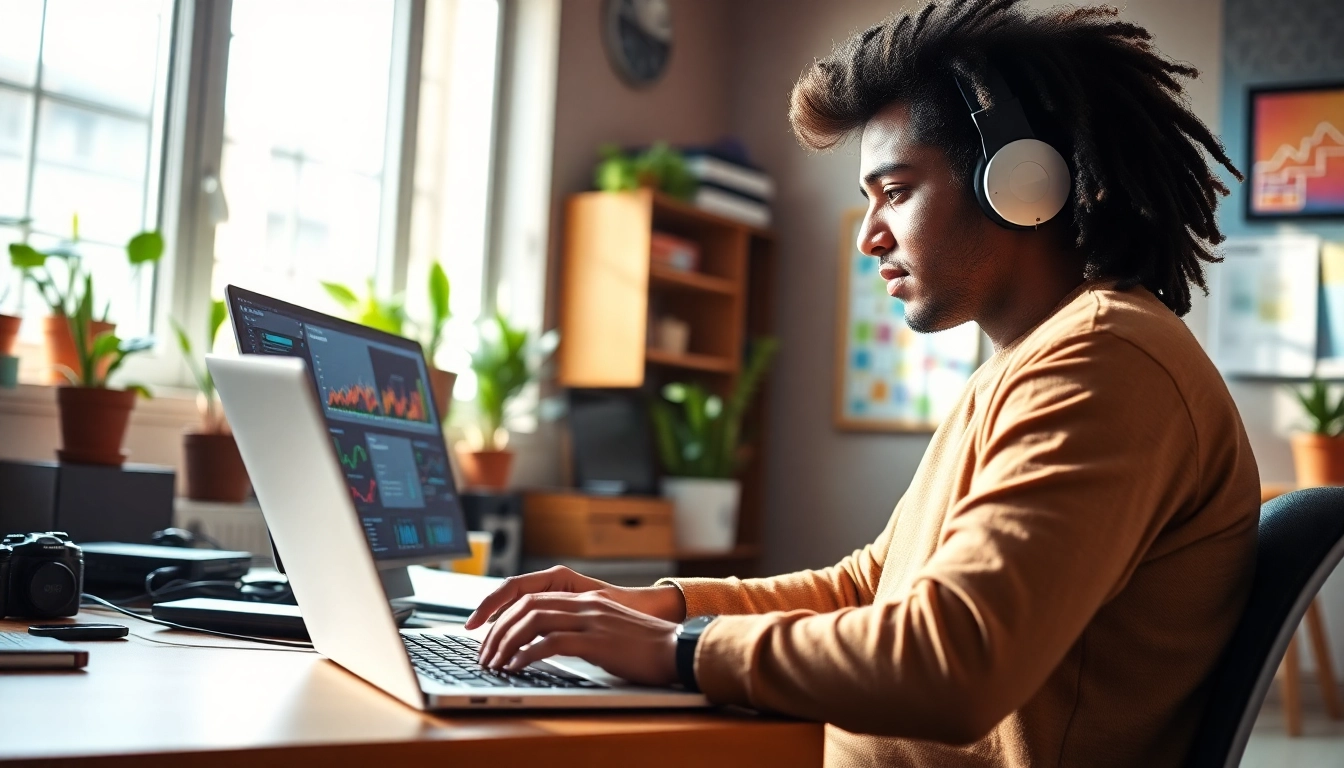 Enhance your skills with Tech Guru Secrets from a tech expert in a vibrant workspace.