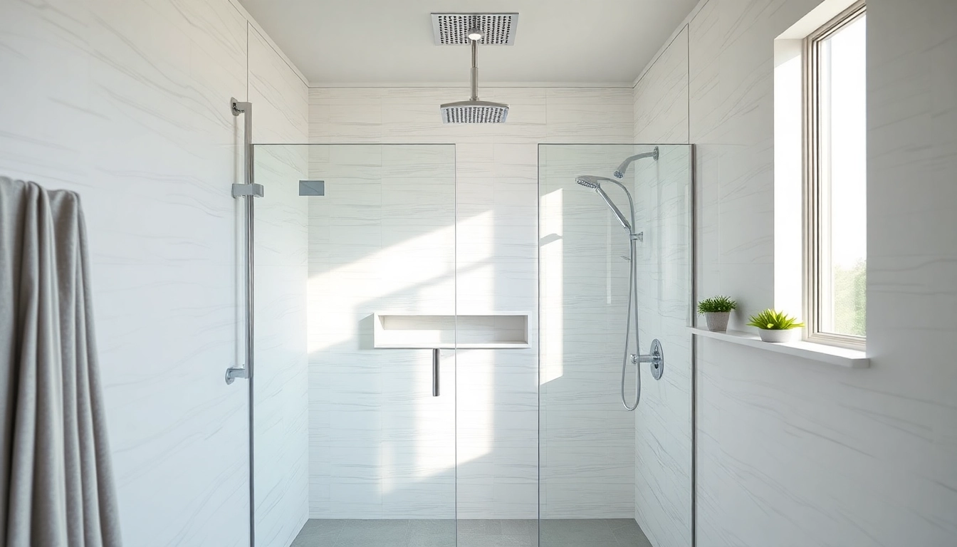 Transform your shower remodel with modern features and elegant design elements in a contemporary bathroom.