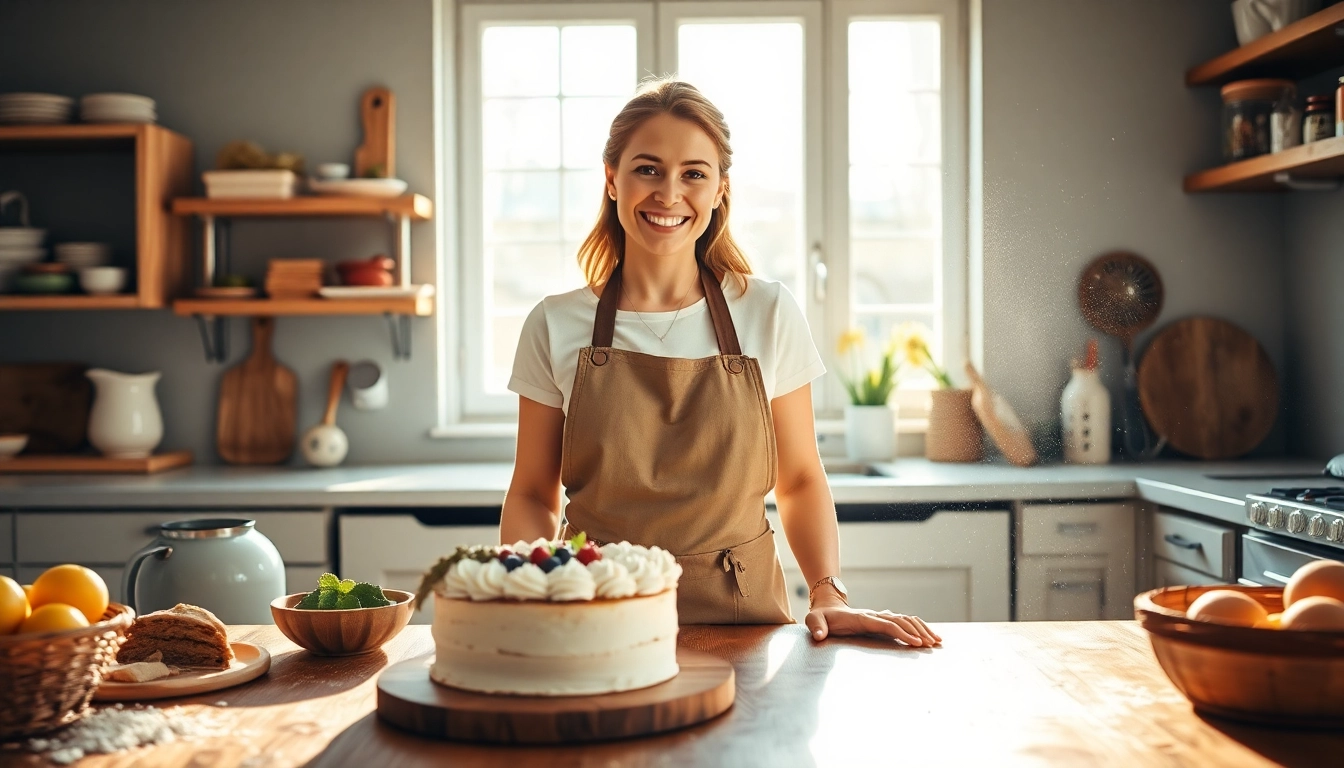 Verken de heerlijke recepten op Goddelijkehuisvrouw.nl met een blije vrouw in de keuken.