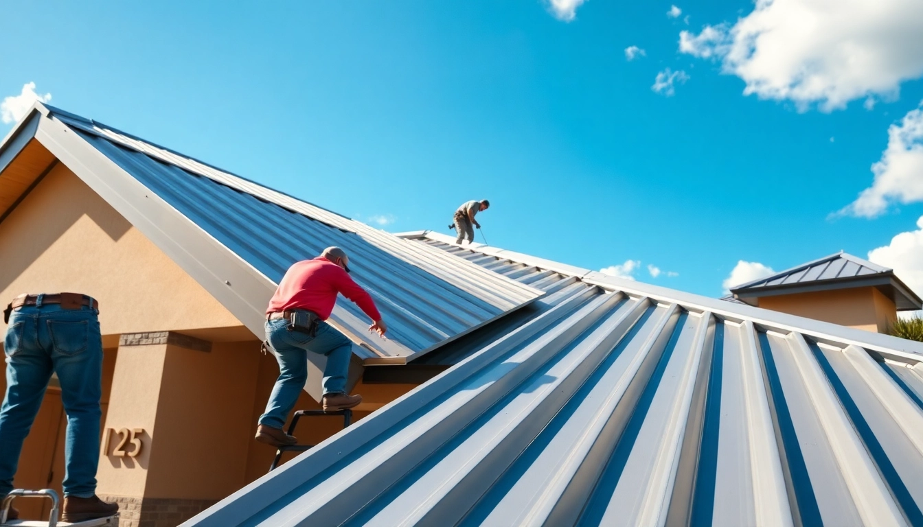 Install a florida metal roof with expert precision on a residential property, showcasing durability.