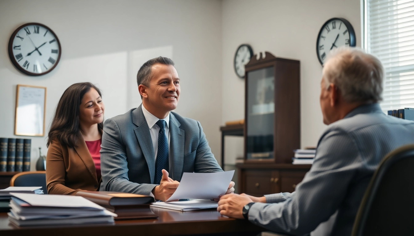 Best bail bonds near Anaheim police station with a friendly bail bondsman assisting a client.