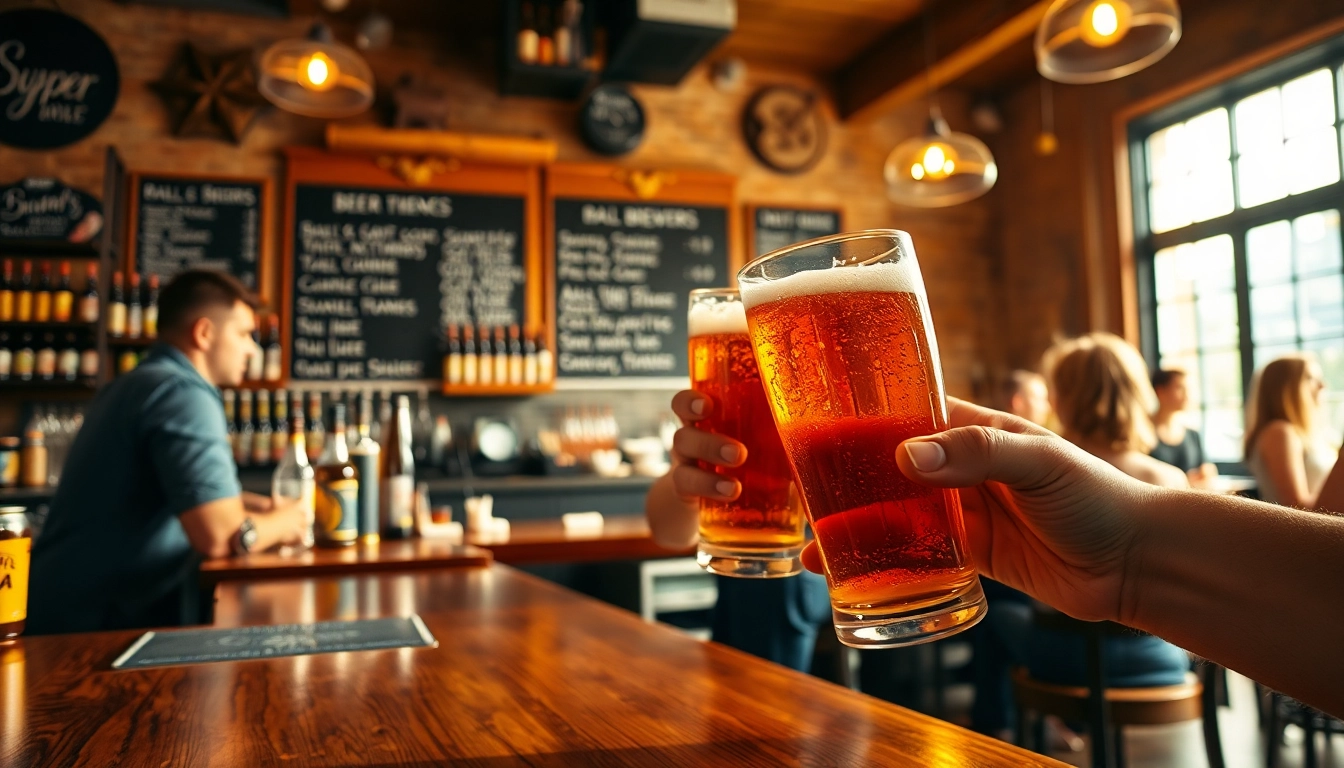 Experience the vibe of beer delivery Toronto with friends enjoying craft beers at a local bar.