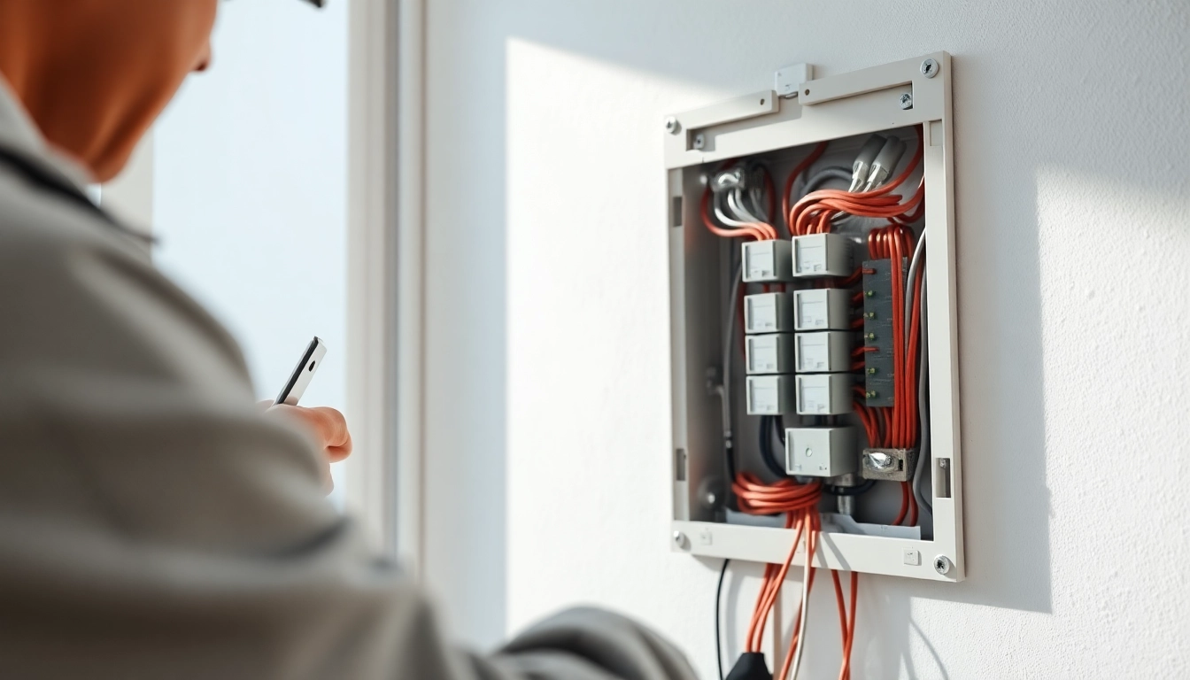 Electrician conducting an electrical panel upgrade, showcasing expertise and precision.
