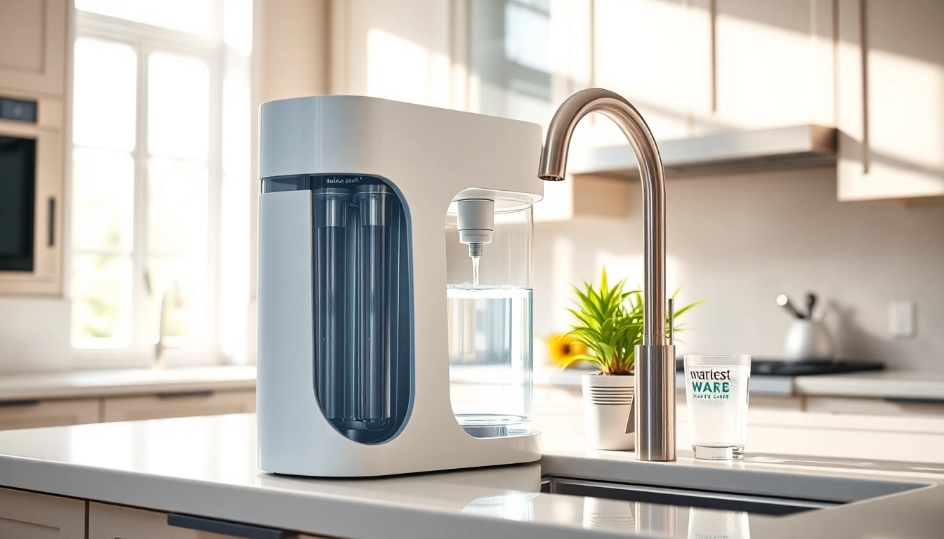 Enhance your home with a modern tap water filtration system, reflecting purity and advanced technology.