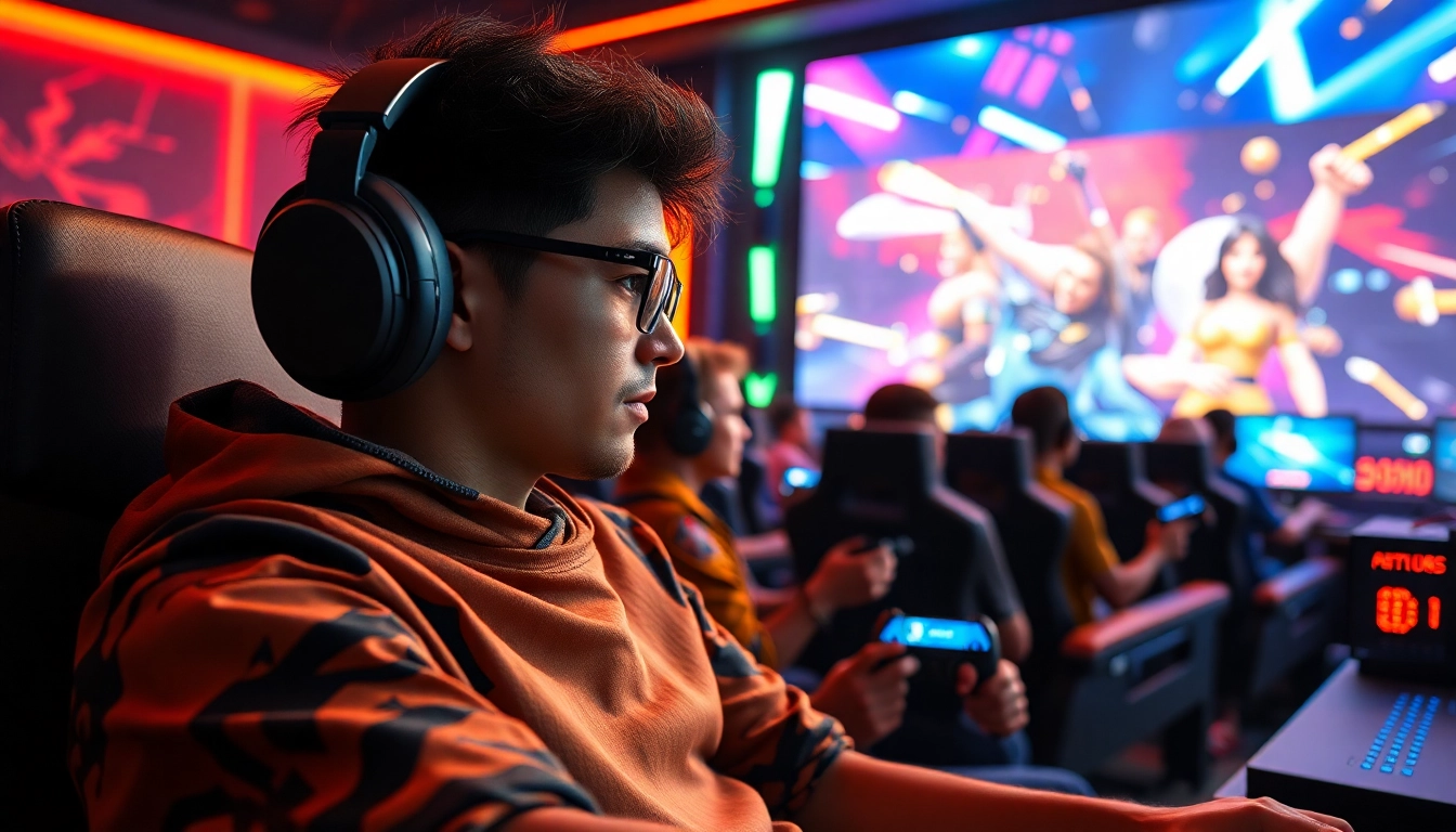 Engaged players experience thrilling ps5 games in a vibrant gaming environment.