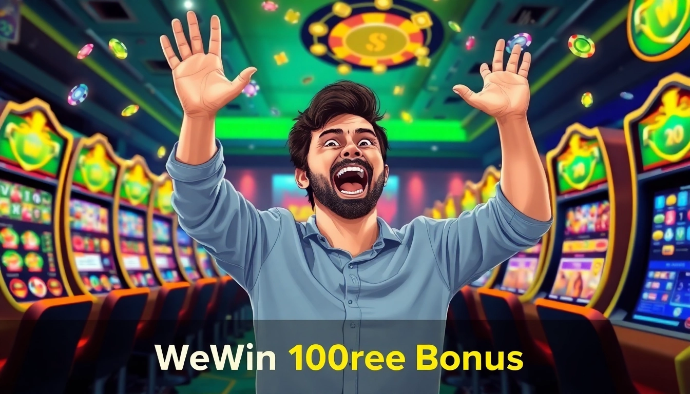Celebrate your victory with the We1Win 100 Free Bonus in a vibrant online gaming atmosphere.