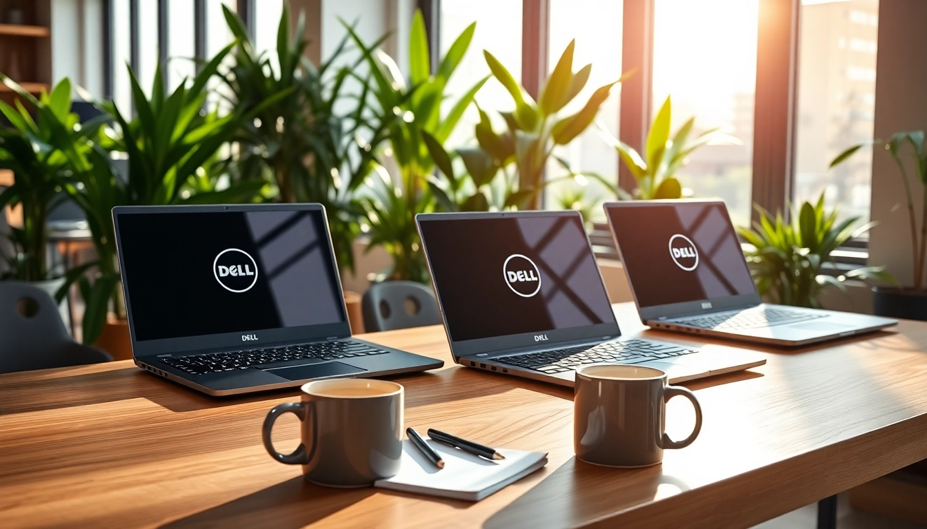 Showcasing Dell laptops Kenya on a modern desk, highlighting sleek design and productivity.