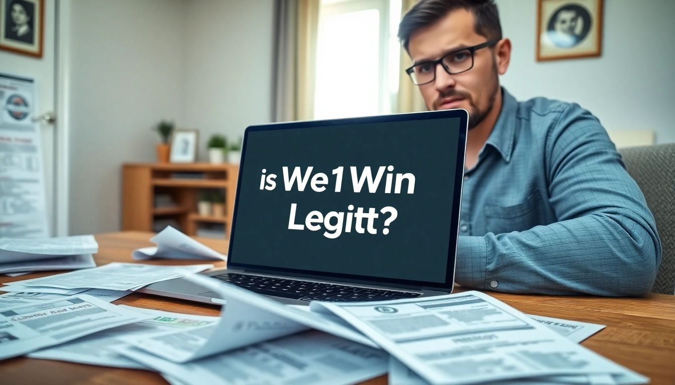 Evaluate if Is We1Win Legit? with a focused review in a serene home office setting.