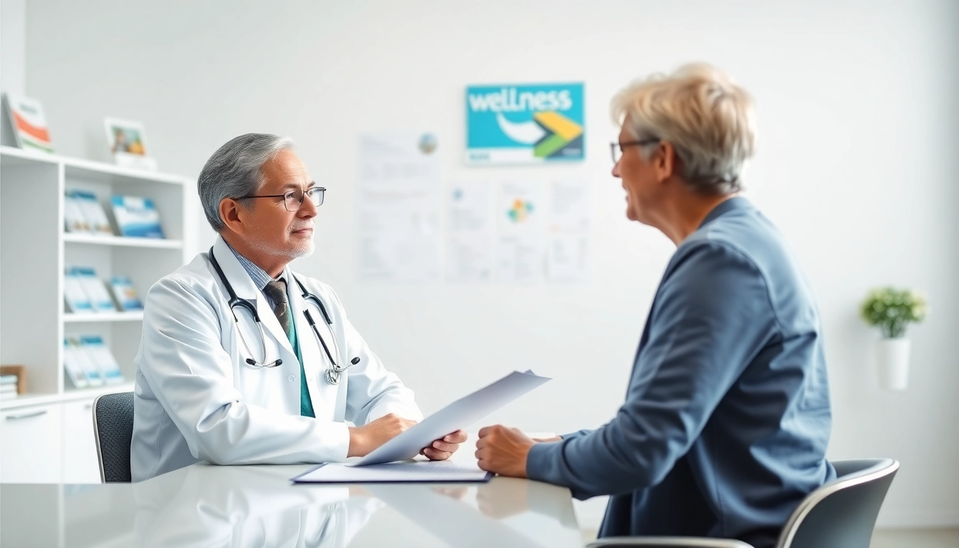 Engaging doctor-patient discussion about saxenda in a bright medical office.
