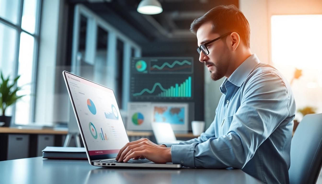 Data analyst utilizing a non-invasive data quality tool in a modern office.
