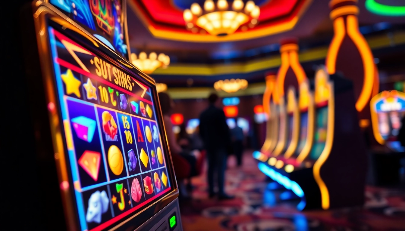 Menampilkan pengalaman bermain kaikoslot dengan slot mesin yang penuh warna dan pemain yang bersemangat.