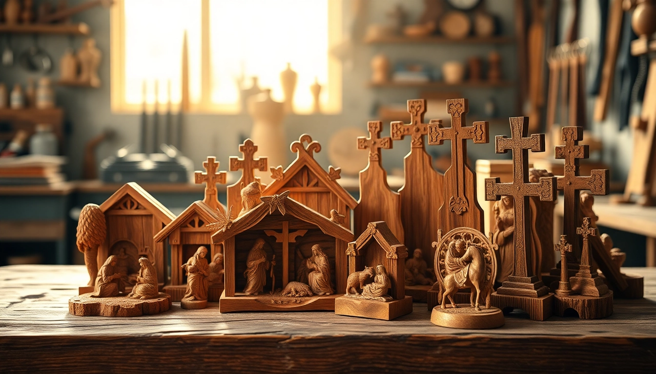 Discover beautiful olive wood carvings highlighting intricate artisan craftsmanship.